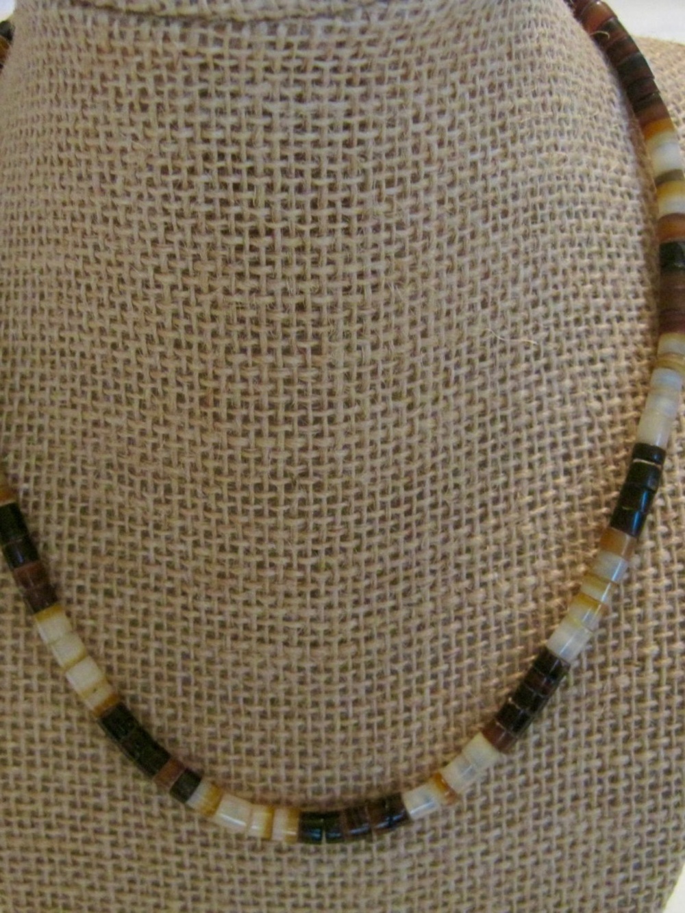 African Ethnic Tribal Natural Horn Unisex 17 1/2" L Choker Necklace.
